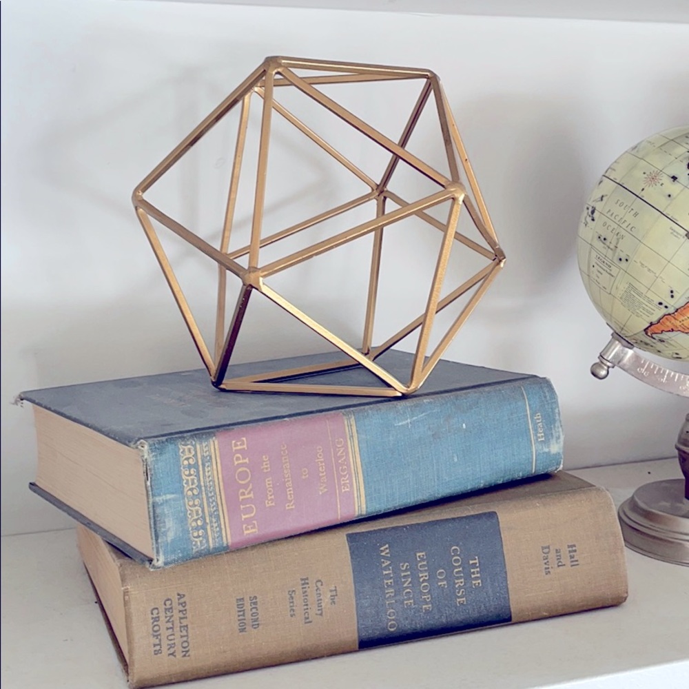Gold metal geometric ball